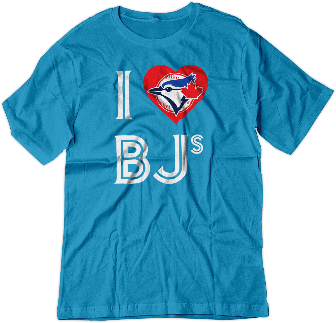 BSW Men's I Love BJ's Jays Baseball Sex Humor Heart Shirt