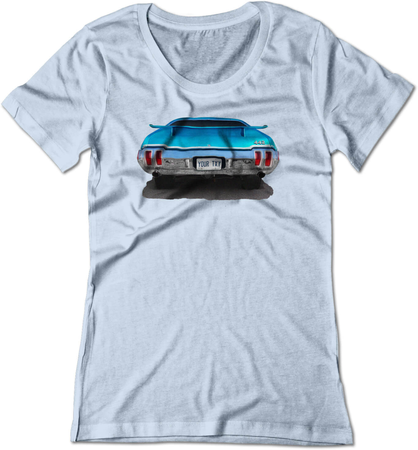 BSW Women's Custom Plate 1970 OLDS MOBILE 442 AMERICAN MUSCLE Shirt