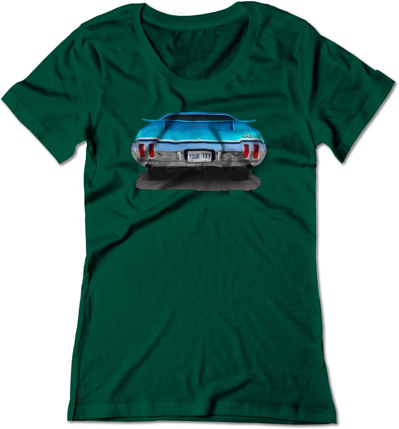 BSW Women's Custom Plate 1970 OLDS MOBILE 442 AMERICAN MUSCLE Shirt