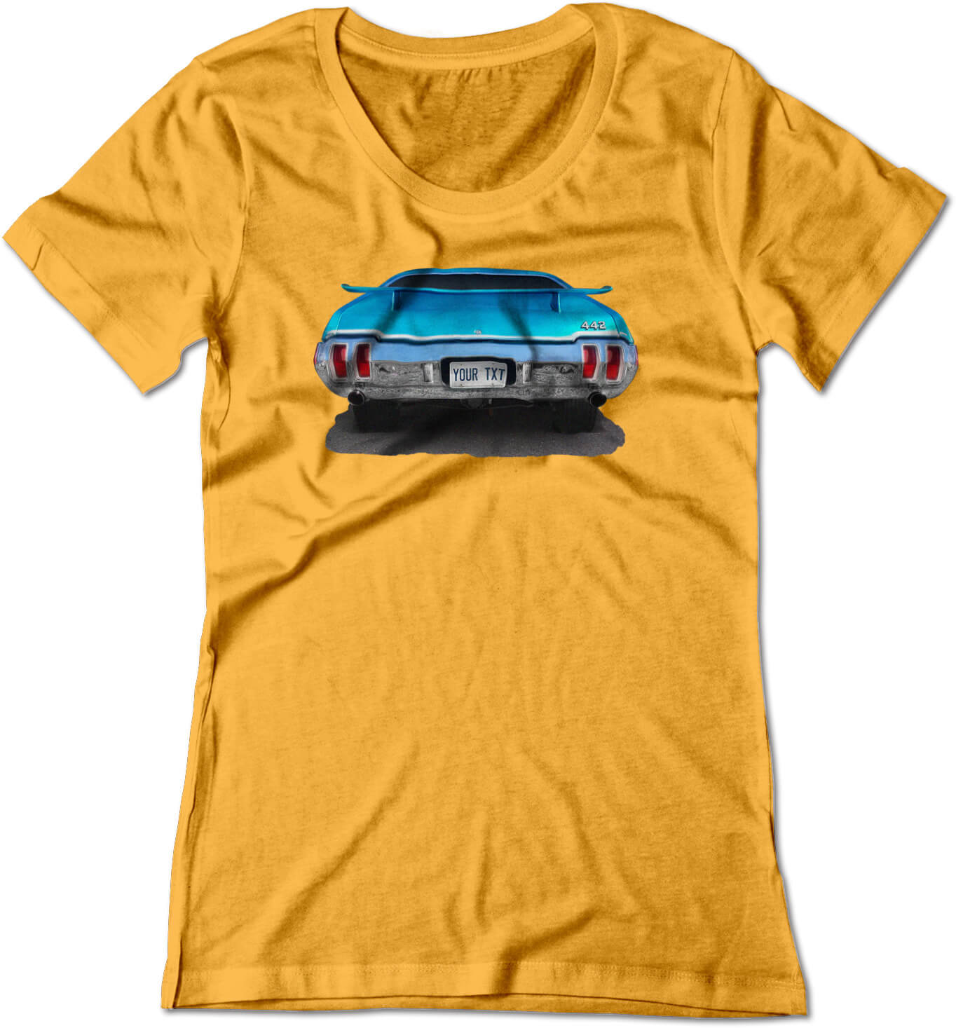 BSW Women's Custom Plate 1970 OLDS MOBILE 442 AMERICAN MUSCLE Shirt