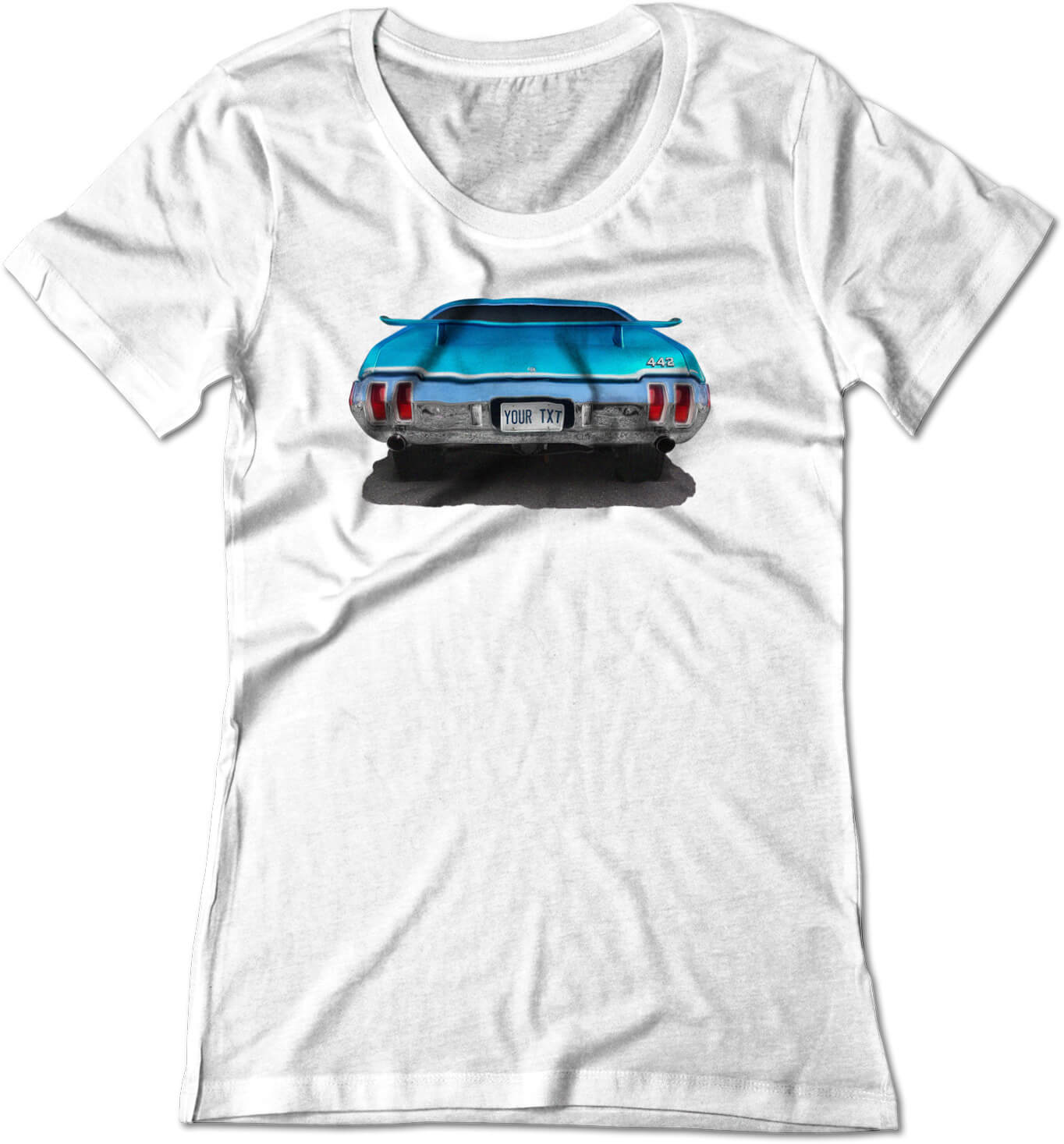 BSW Women's Custom Plate 1970 OLDS MOBILE 442 AMERICAN MUSCLE Shirt