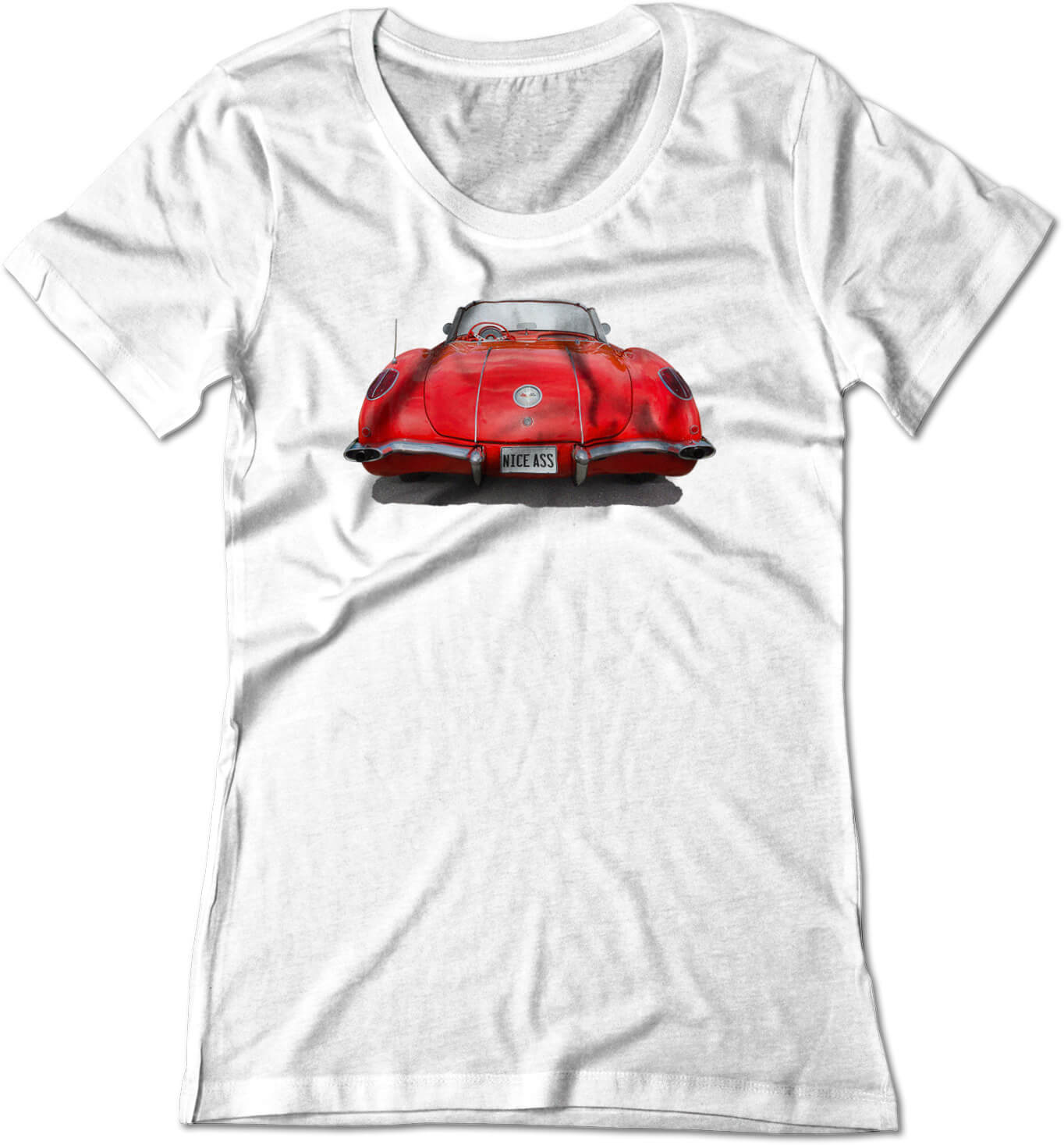 BSW Women's "Nice Ass" Plate 1959 Chev Vette C1 V8 Shirt